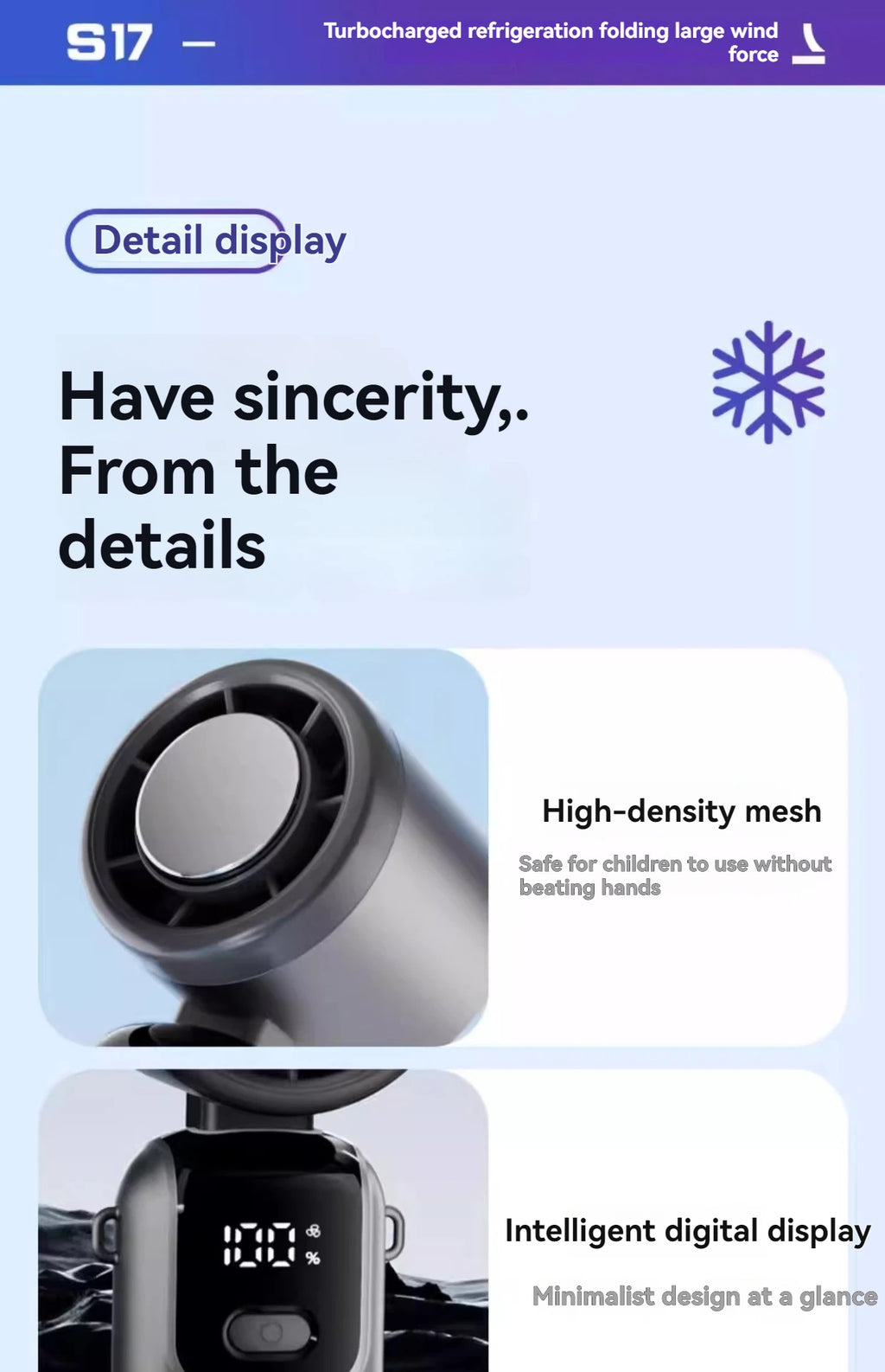 Handheld Ice Cooling Fan